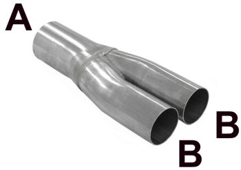 Y-Adapter 76mm to 63,5mm