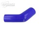Silicone Reducer Elbow 45°, 102 - 80mm, Blue