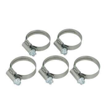 Pack of 5 Hose Clamps - Stainless Steel - 80-100mm