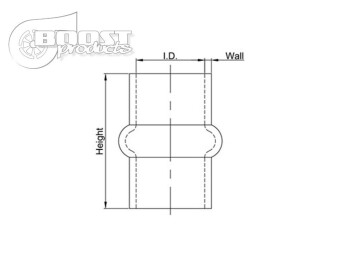Silicone Coupler - Single Hump, 54mm, black