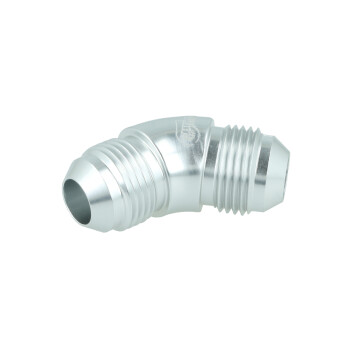 High Flow Adapter Union Dash 8 Male to Dash 8 Male - 45° - silver