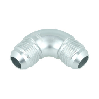 High Flow Adapter Union Dash 10 Male to Dash 10 Male - 90° - silver