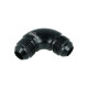 High Flow Adapter Union Dash 8 Male to Dash 8 Male - 90° - black