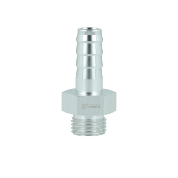 Screw-in Adapter ORB Dash 6 Male to Barb 10mm (3/8") - satin silver