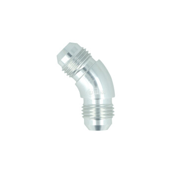 High Flow Adapter Union Dash 6 Male to Dash 6 Male - 45° - silver