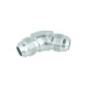 High Flow Adapter Union Dash 6 Male to Dash 6 Male - 45° - silver