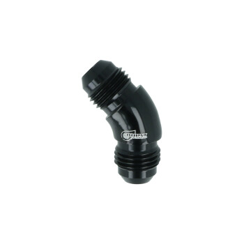 High Flow Adapter Union Dash 6 Male to Dash 6 Male - 45° - black