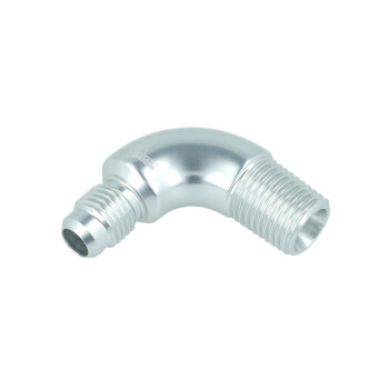 Adapter Dash 4 Male to NPT 1/4" Male - 90° - silver