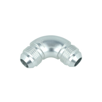 High Flow Adapter Union Dash 8 Male to Dash 8 Male - 90° - silver