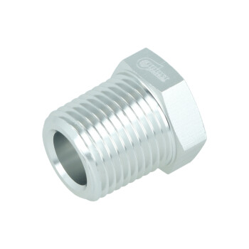 Screw-in Reducer NPT 1/8" Female to NPT 1/2" Male - satin silver