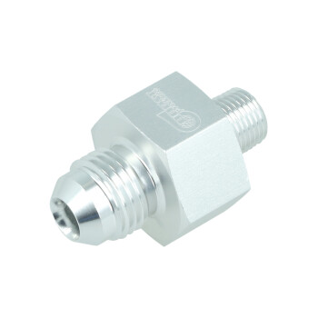Adapter Dash 6 Male to NPT 1/8" Male with Port NPT 1/8" - satin silver