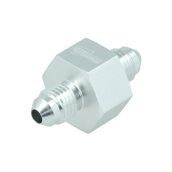 Adapter Dash 4 Male to Dash 4 Male with Port NPT 1/8" - satin silver