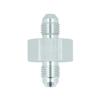 Adapter Dash 4 Male to Dash 4 Male with Port NPT 1/8" - satin silver