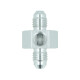Adapter Dash 4 Male to Dash 4 Male with Port NPT 1/8" - satin silver