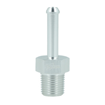 Screw-in Adapter NPT 1/8" Male to Hose Connection 5mm (3/16") - satin silver