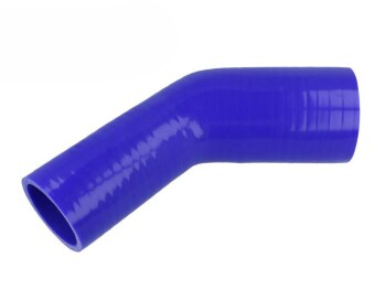 Silicone Reducer Elbow 45°, 22 - 19mm, Blue