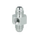 Adapter Dash 6 Male to Dash 6 Male with Port NPT 1/8" - satin silver