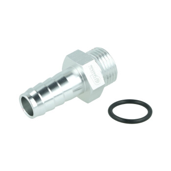 Screw-in Adapter ORB Dash 8 Male to Barb 13mm (1/2") - satin silver