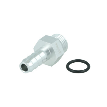Screw-in Adapter ORB Dash 6 Male to Barb 8mm (5/16") - satin silver