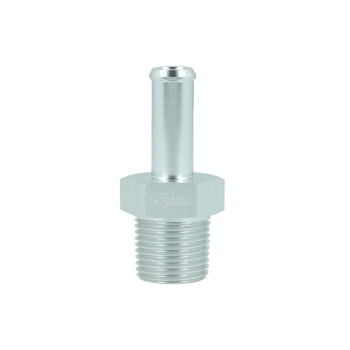 Screw-in Adapter NPT 3/8" Male to Hose Connection 10mm (3/8") - satin silver