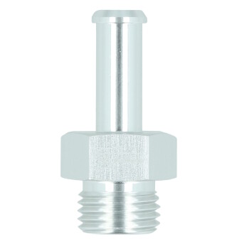 Screw-in Adapter ORB Dash 6 Male to Hose Connection 8mm (5/16") - satin silver