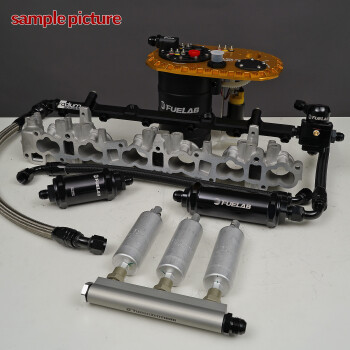 TurboZentrum fuel log 4-port collector kit for 2x WALBRO GSL392 fuel pumps