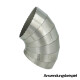 90° Stainless Pie Cut with Spigot 60mm x 1.5 - Kit