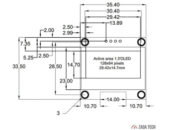 OLED 1.3" digital single outside air temperature gauge (Celcius) - incl. sensor