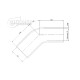 Silicone Transition elbow 45°, 76 - 70mm, black