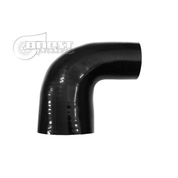 Silicone Transition elbow 90°, 76 - 70mm, black