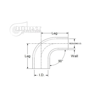 Silicone Transition elbow 90°, 76 - 70mm, black