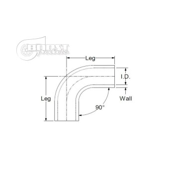 Silicone elbow 90°, 127mm, black