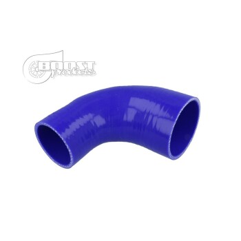 Silicone Transition elbow 90°, 76 - 70mm, blue