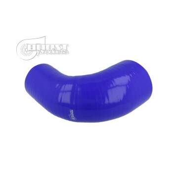 Silicone Transition elbow 90°, 76 - 70mm, blue