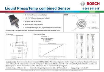 Bosch Performance Fuel Temperature / Oil Pressure Sensor Kit - 026154401F / 0261230482 / 0261230340