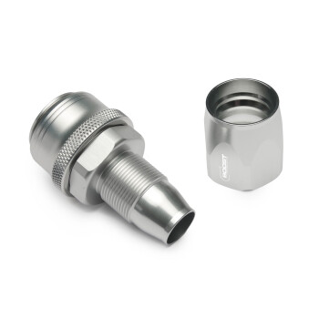 Quick Click Female Hose End Dash 12 / -12 AN - straight - matte silver