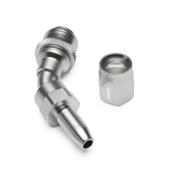 Quick Click Female Hose End Dash 6 / -06 AN - 45° - matte silver