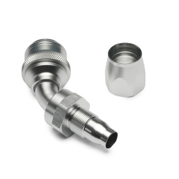 Quick Click Female Hose End Dash 10 / -10 AN - 45° - matte silver