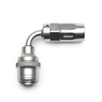 Quick Click Female Hose End Dash 4 / -04 AN - 90° - matte silver