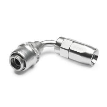 Quick Click Female Hose End Dash 4 / -04 AN - 90° - matte silver