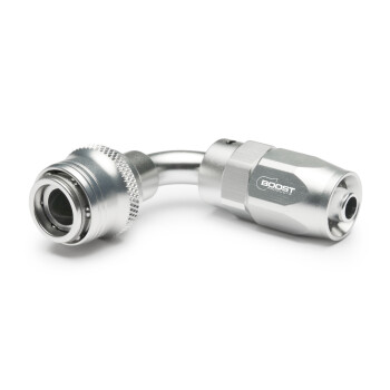 Quick Click Female Hose End Dash 6 / -06 AN - 90° - matte silver