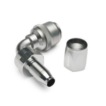 Quick Click Female Hose End Dash 8 / -08 AN - 90° - matte silver