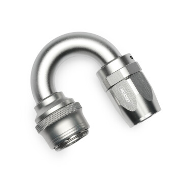 Quick Click Female Hose End Dash 12 / -12 AN - 180° - matte silver