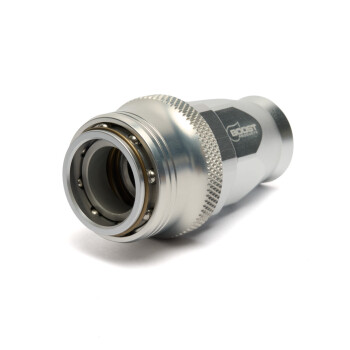 Quick Click Female PTFE Hose End Dash 8 / -08 AN - straight - matte silver