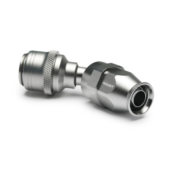 Quick Click Female PTFE Hose End Dash 6 / -06 AN - 45° - matte silver