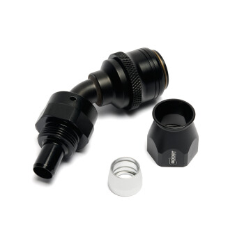 Quick Click Female PTFE Hose End Dash 12 / -12 AN - 45° - matte black
