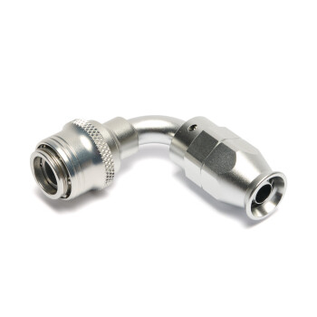 Quick Click Female PTFE Hose End Dash 8 / -08 AN - 90° - matte silver