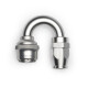Quick Click Female PTFE Hose End Dash 6 / -06 AN - 180° - matte silver
