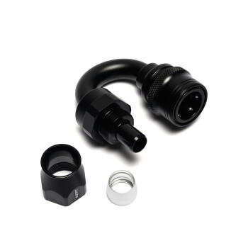 Quick Click Female PTFE Hose End Dash 10 / -10 AN - 180° - matte black