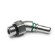High Flow Quick Click Male Fitting Dash 4 / -04 AN to ORB Dash 4 / -04 AN - 45° - matte silver